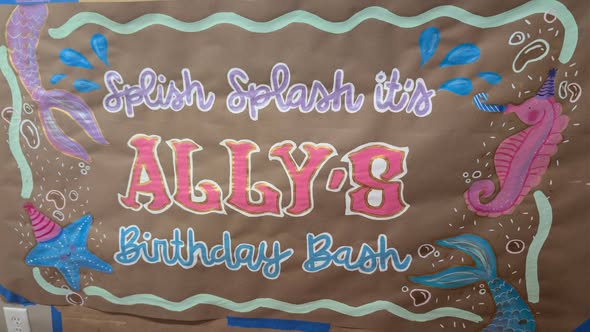 Colorful under-the-sea birthday banner